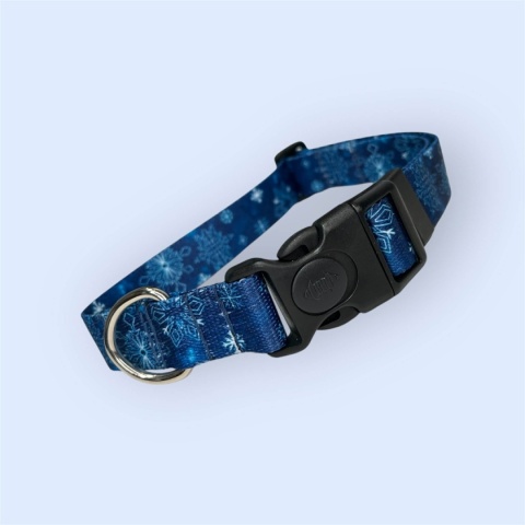 Obroża ,,Śnieżynki'' szer.taśmy 1,5cm