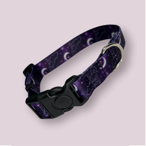 Obroża ,,Wilk pod księżycem'' szer.taśmy 2cm