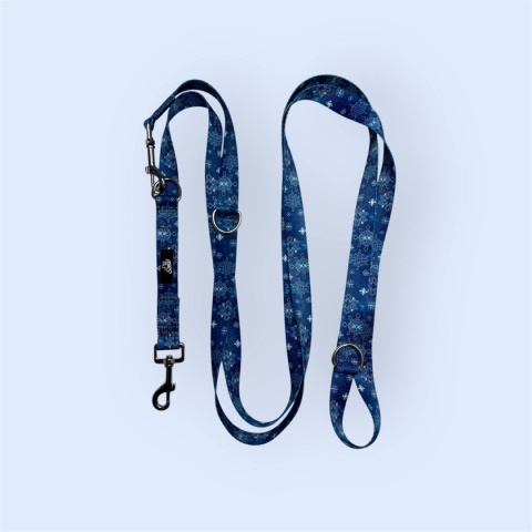 Smycz przpinana ,,Śnieżynki'' szer.taśmy 1,5cm